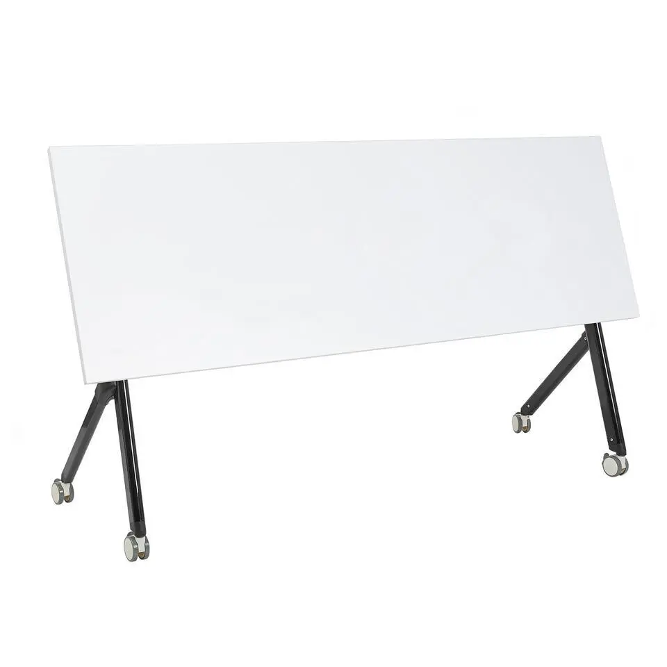 BENDI - Inklapbaar bureau - Wit/Zwart - 180 x 60 cm - Staal