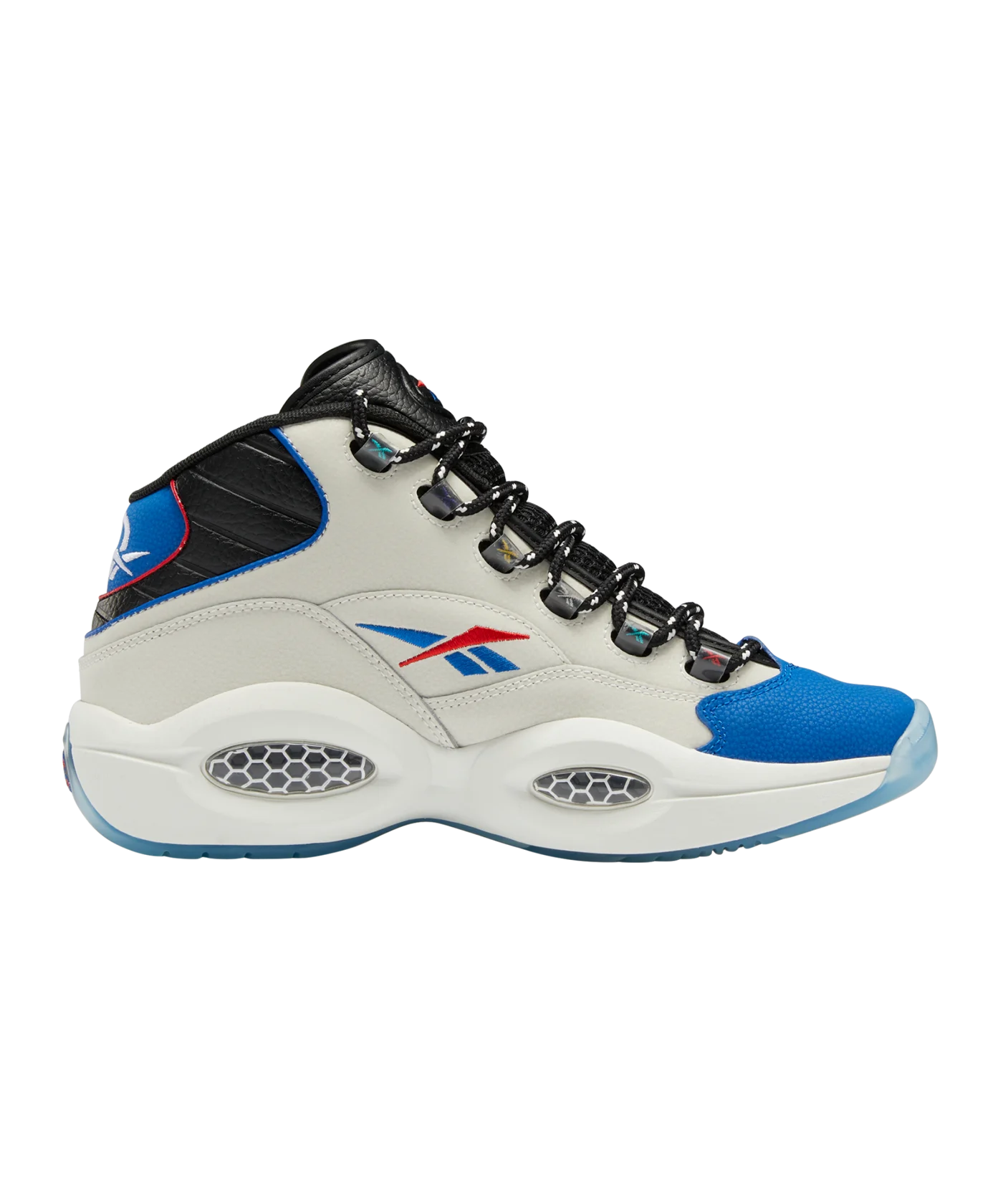 Reebok Question Mid Weiss Schwarz Blau