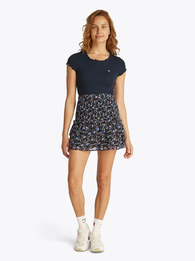Tommy Jeans Rüschenrock »TJW RUCHED AOP SKIRT«, mit Rüschen, allover Print