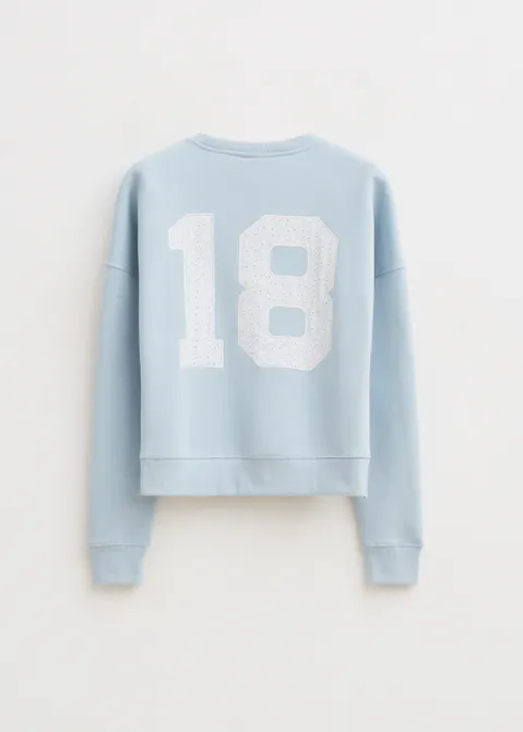 Sweater met broderie blauw (BLW.L)