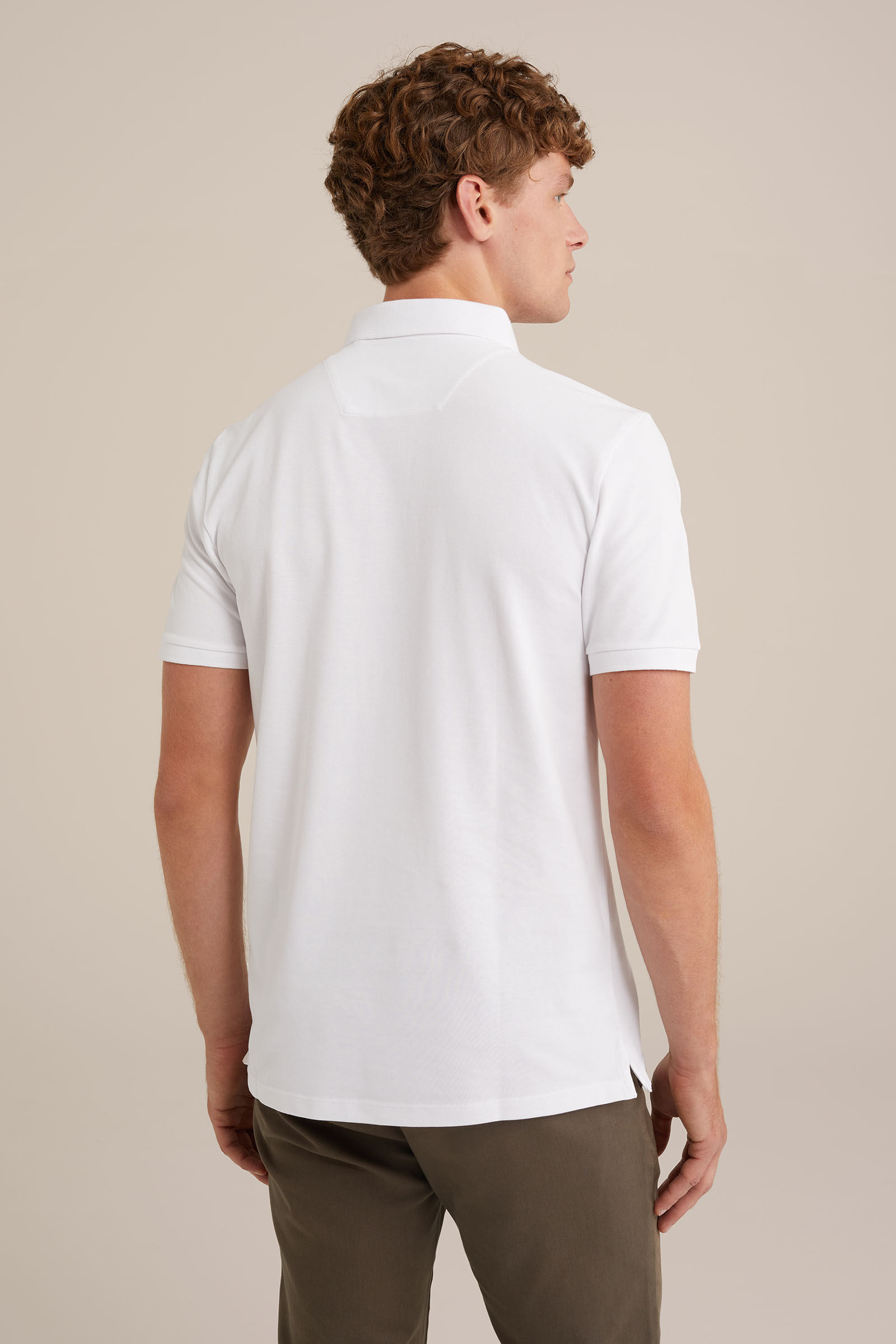polo met structuur WE Fashion Wit