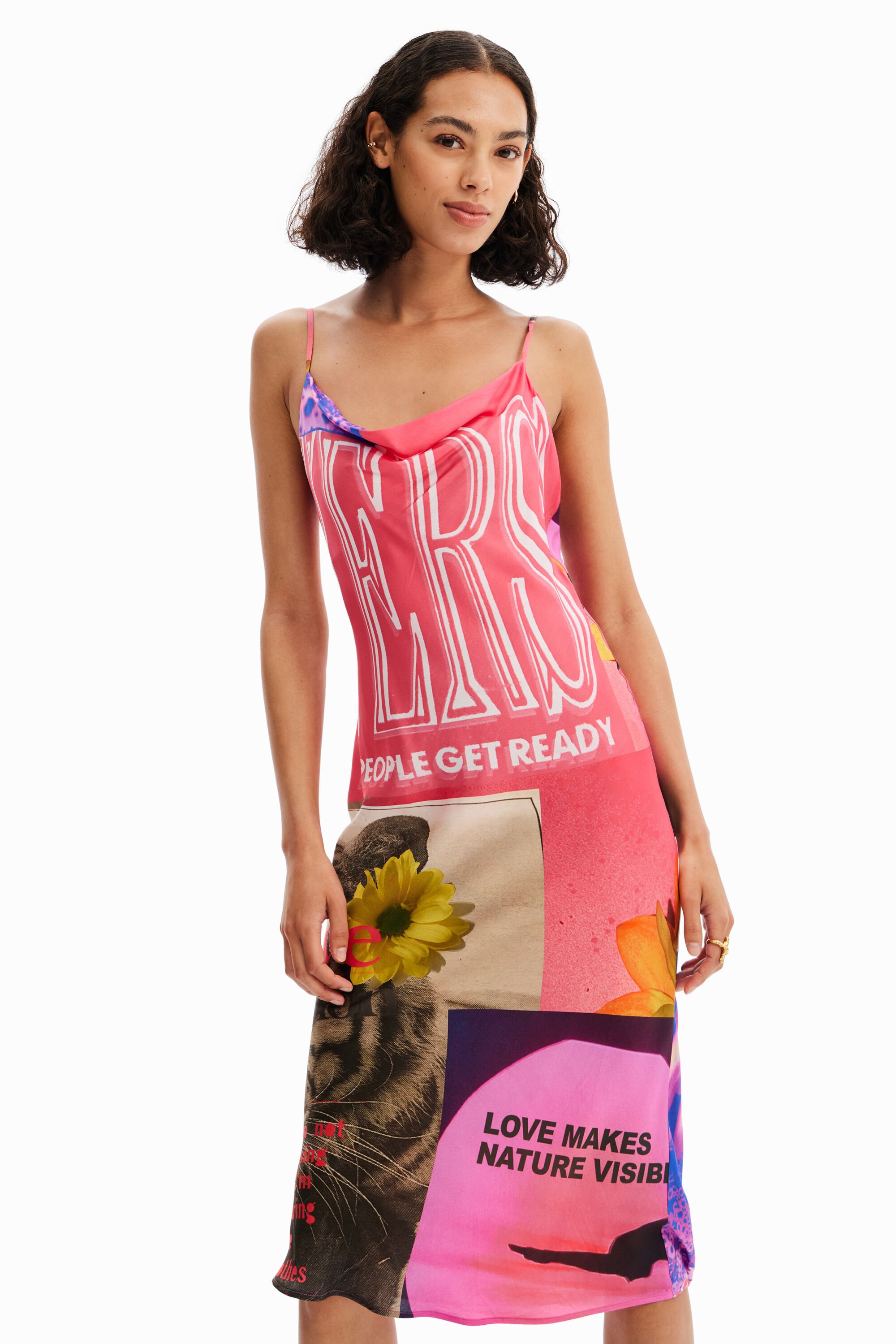 Robe nuisette midi collage