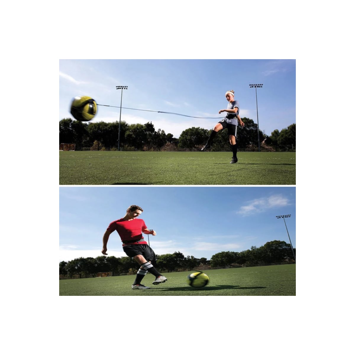 Elastisk treningsstrikk for fotball gul / svart