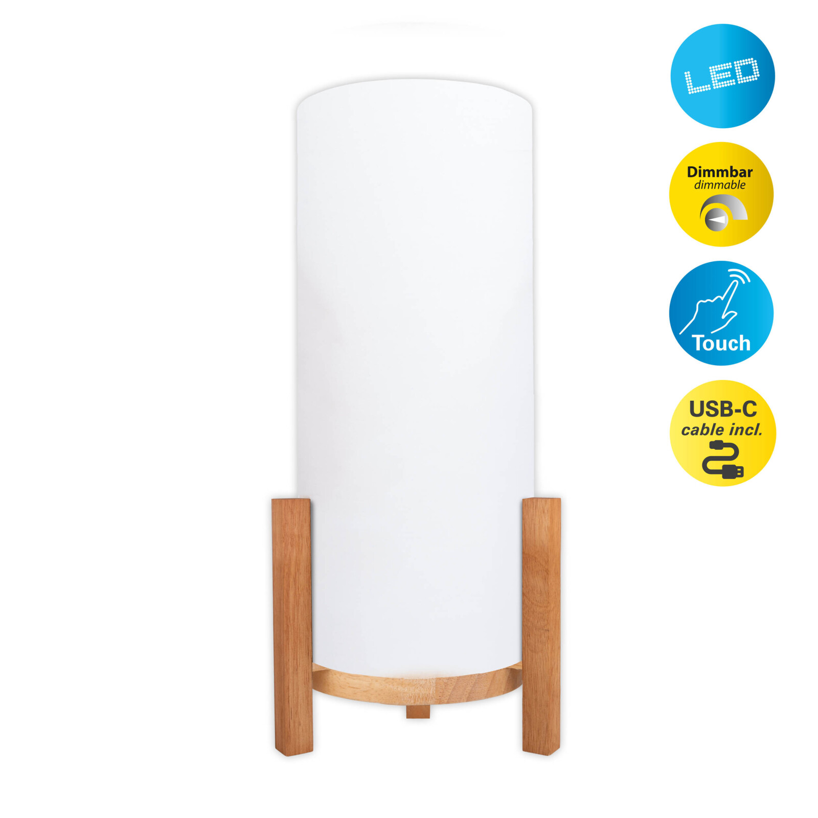 LED-Akkutischleuchte MADITA - weiß - dimmbar - 48 cm Höhe