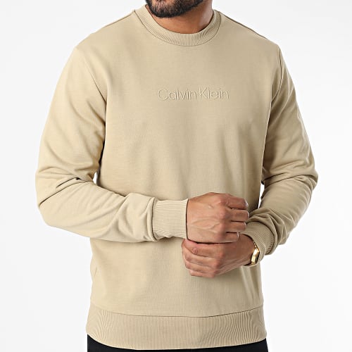 Sweat Crewneck Modern Front Logo 9692 Beige