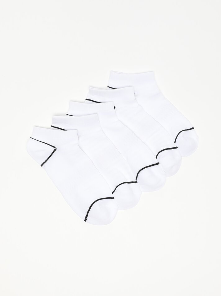 Pacote com 5 pares de meias esportivas - Brancas