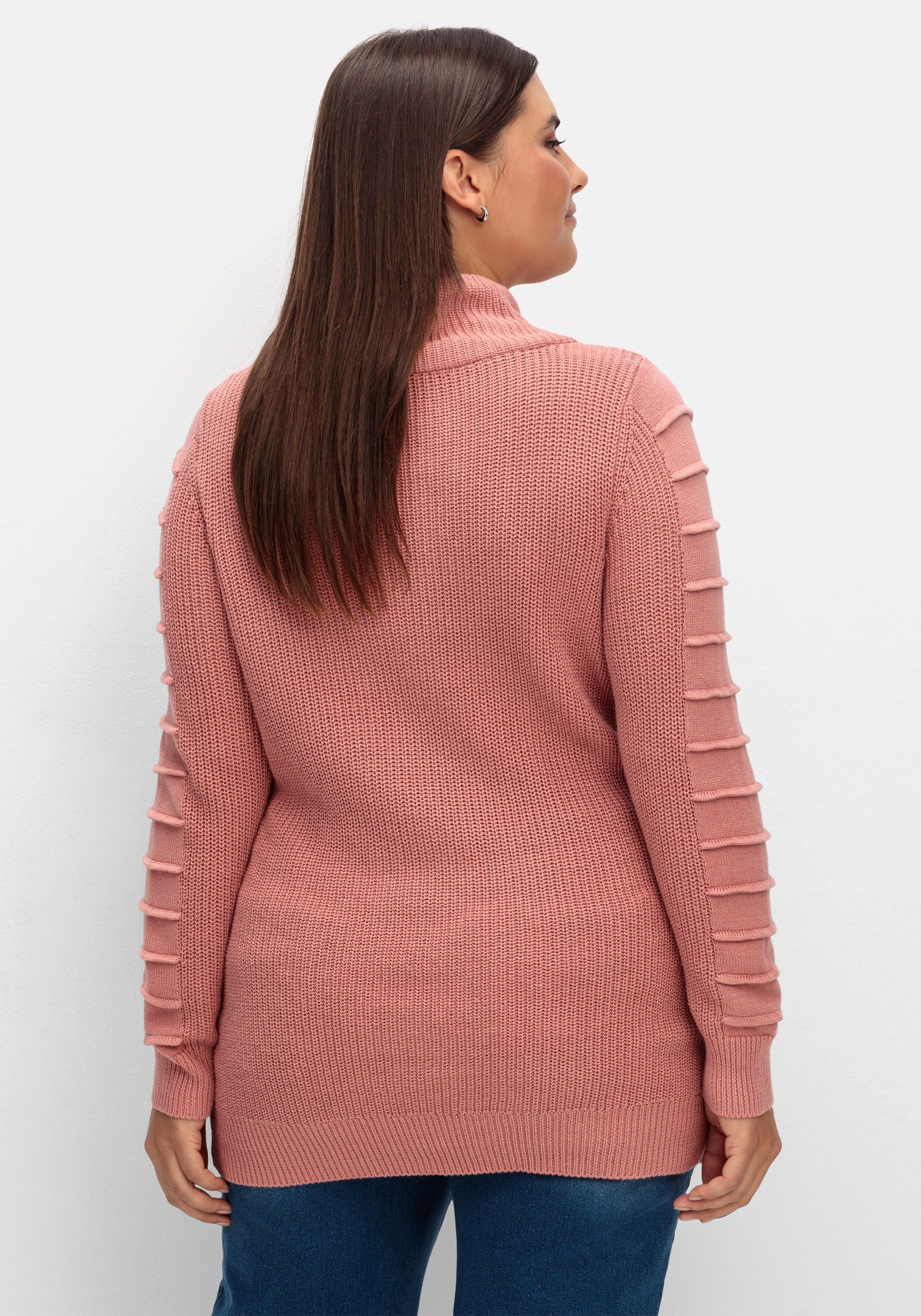 Longpullover mit Strukturmuster in Biesen-Optik