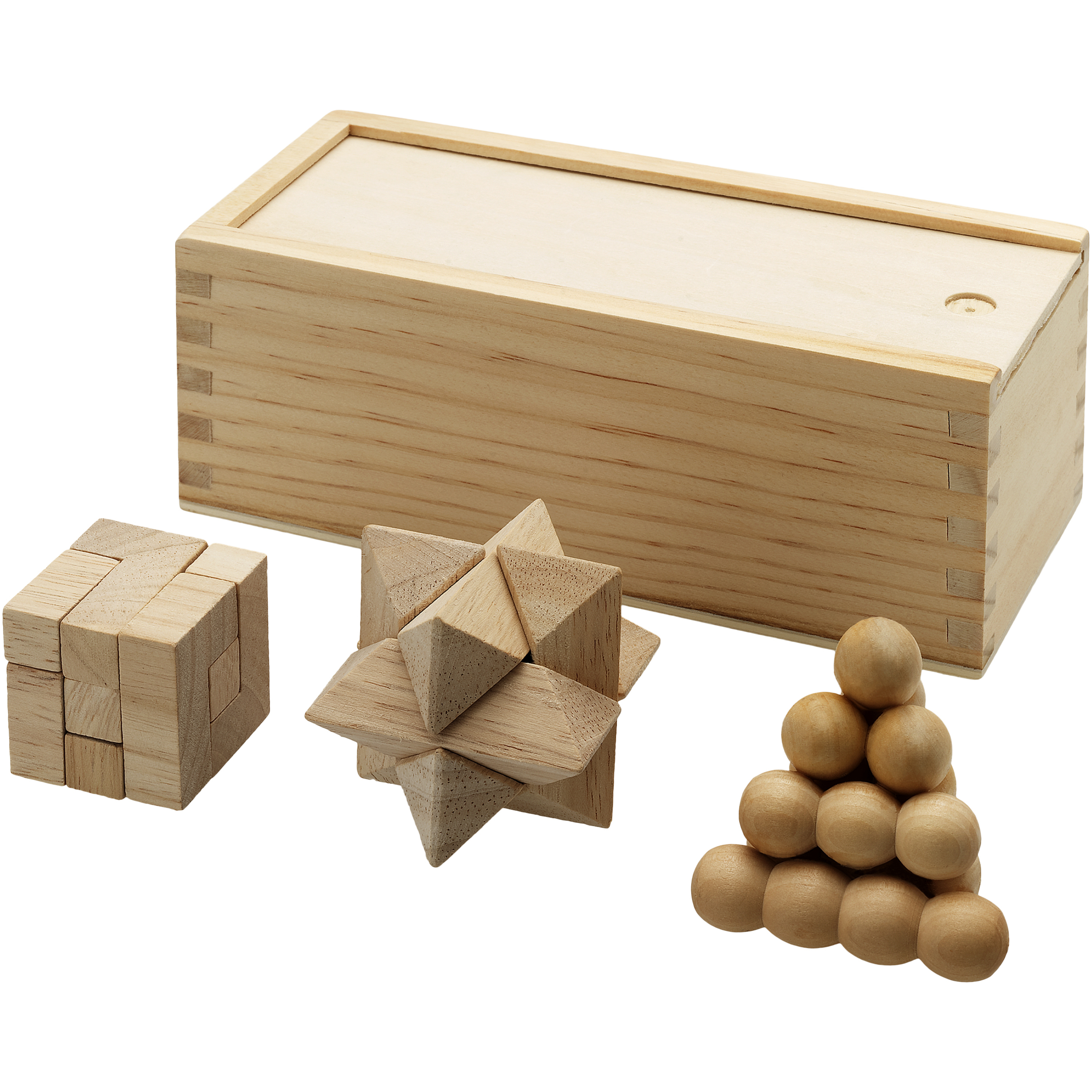EgotierPro 110029 - Casse-tête chinois Brainiac 3 pièces en bois
