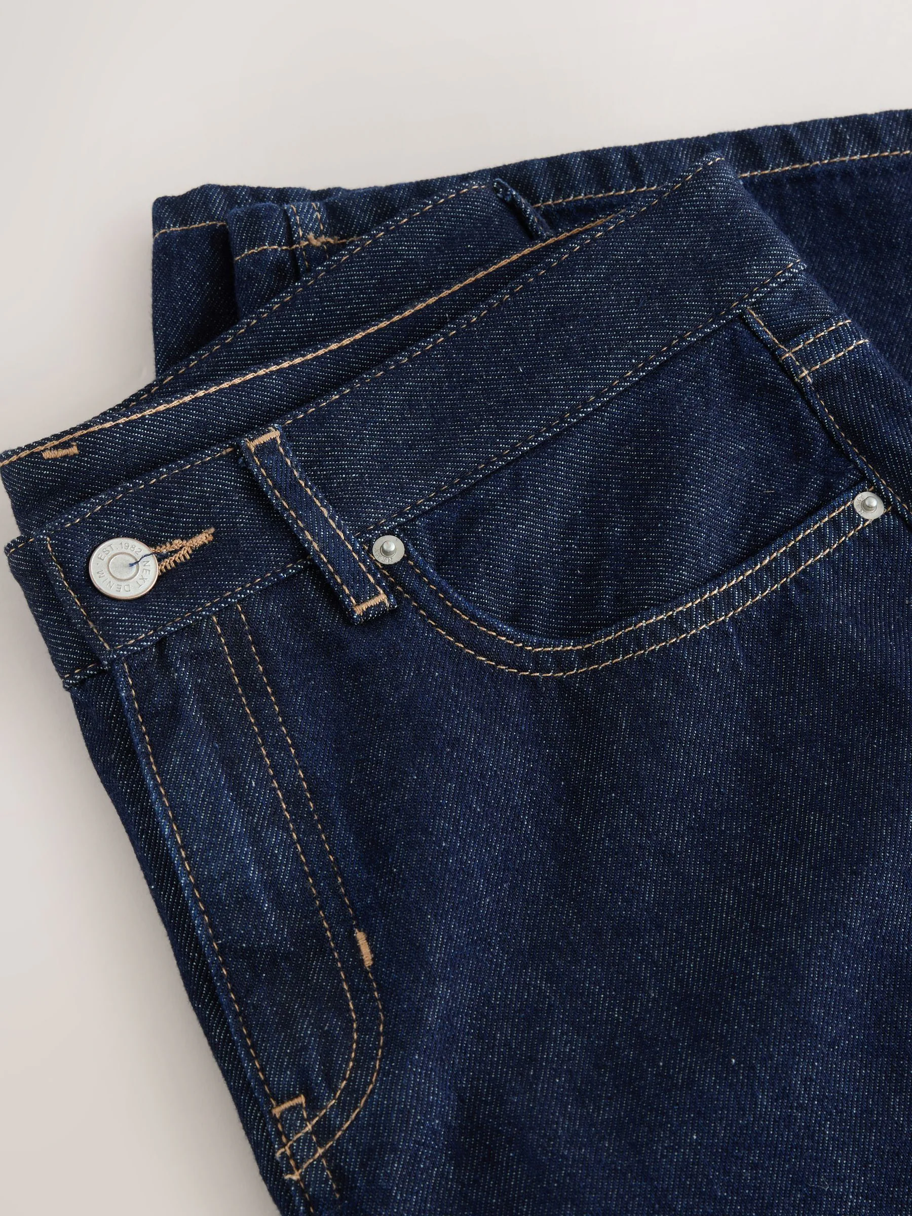 Blauw met wassing - Palazzo-jeans met hoge taille en wijde pijpen