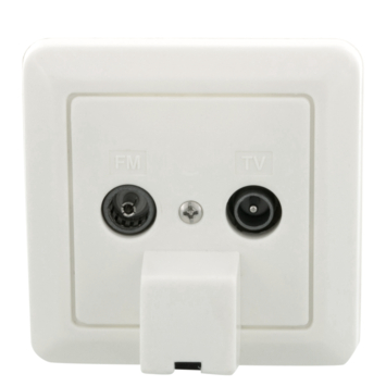 Q-Link coax contactdoos cat3 RTV/RJ45 inbouw/opbouw wit