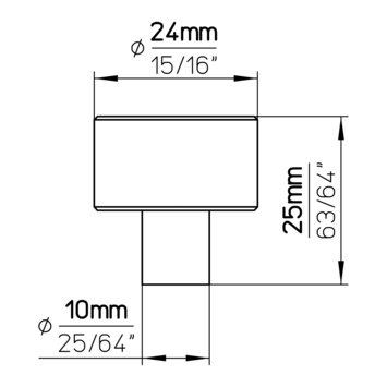 Knop Rana 24x24x25 mm