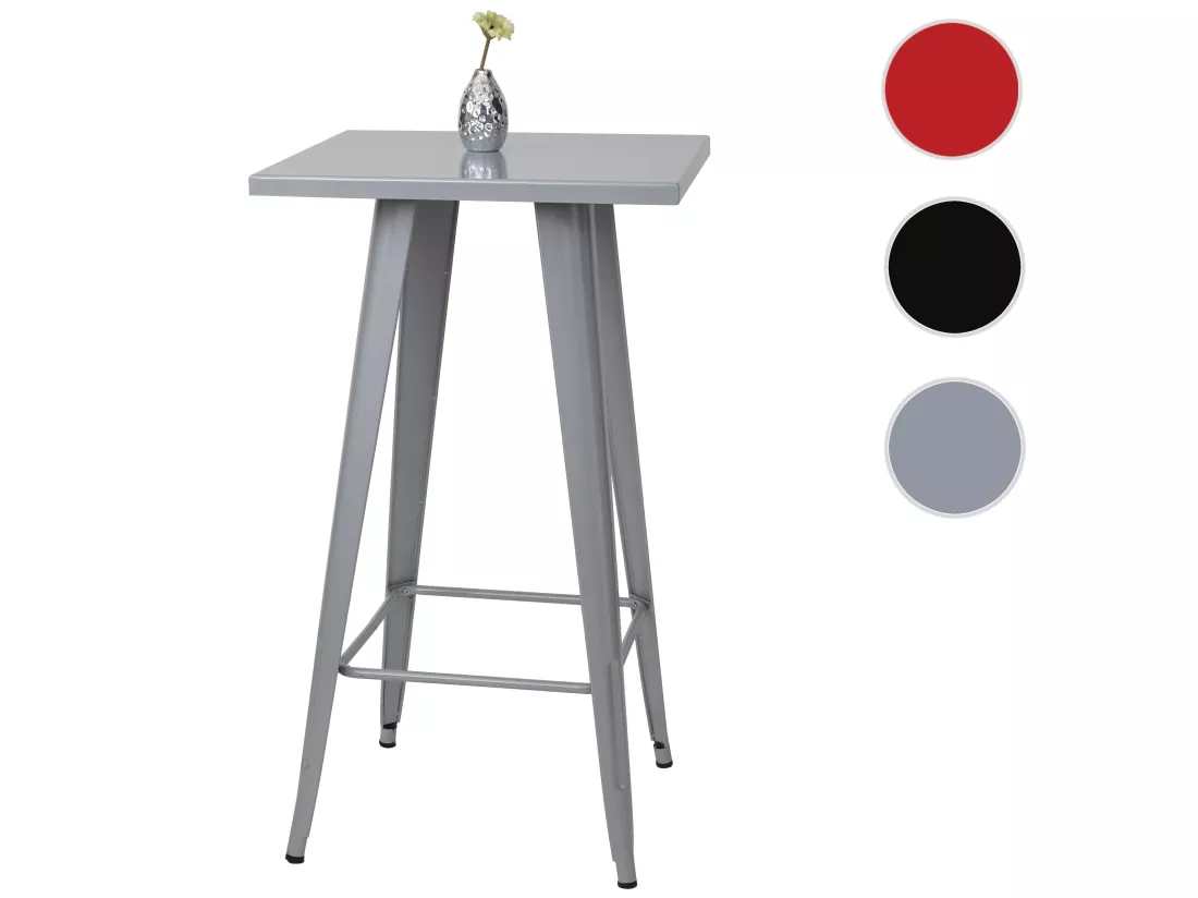 Table haute MCW-A73 Métal, gris