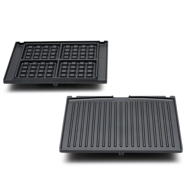 Waffle & Contact Grill Pro Typ 7953 Edelstahl Tischgrill Klappbarer BBQ Elektrogrill (97971) - Silber / Schwarz
