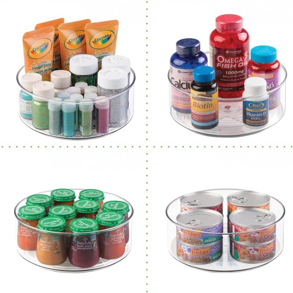 (Ø24cm) Drehteller Küchen Organizer 360º Grad Kühlschrank Turn Table Platte Gewürzregal - Transparent