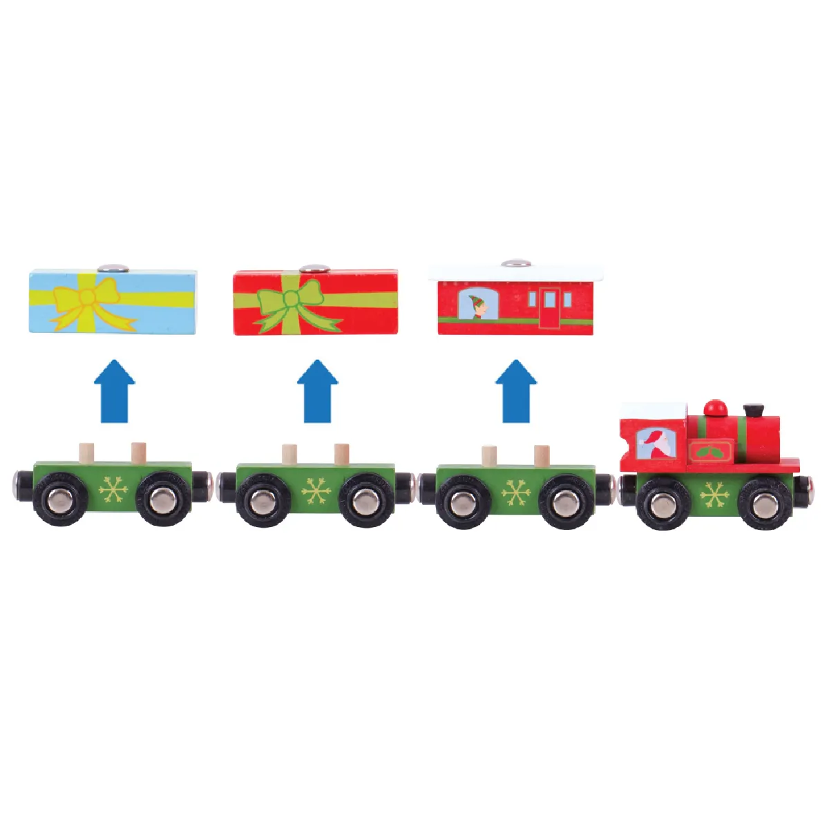 Bigjigs Rail Moteur et wagons train Noël