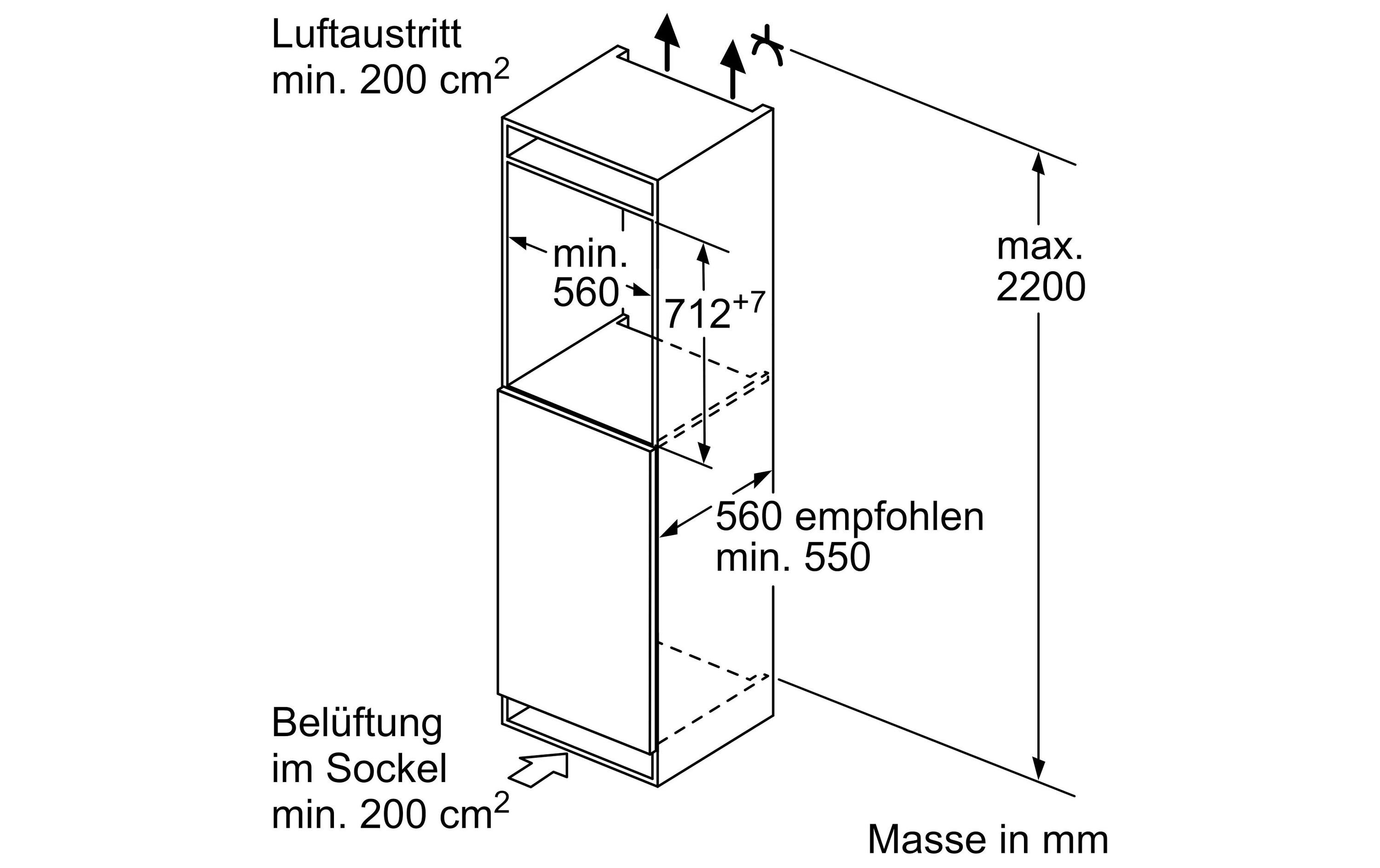 Einbaugefrierschrank GIV11ADE0 Rechts, Wechselbar<br>Gefrierautomat für den Einbau in einen 60 cm breiten Küchenschrank