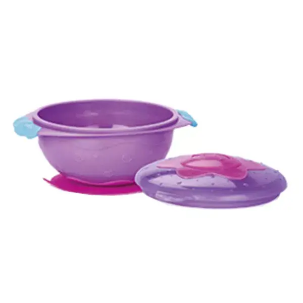 Prato de sucção profunda Nuby com tampa, azul, +9 meses