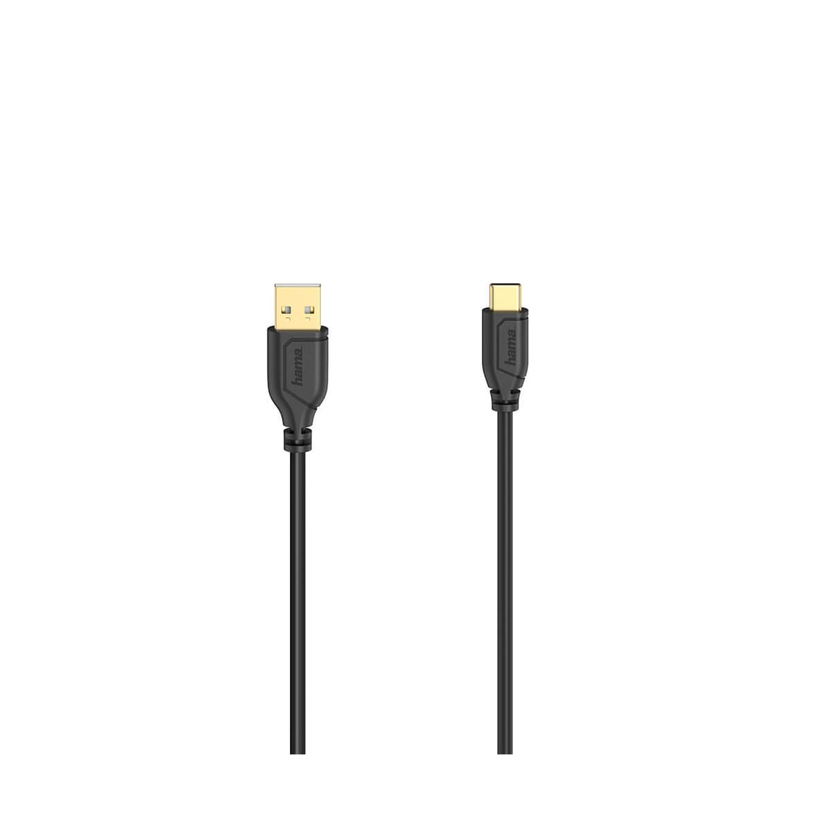 Kabel USB-C Flexi-Slim USB-A-USB-C Gull Svart 0,75m