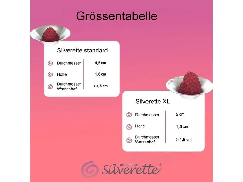 Silverette Brusthütchen Silber XL, 2 Stk. Schneller Schutz für Ihre Brustwarzen