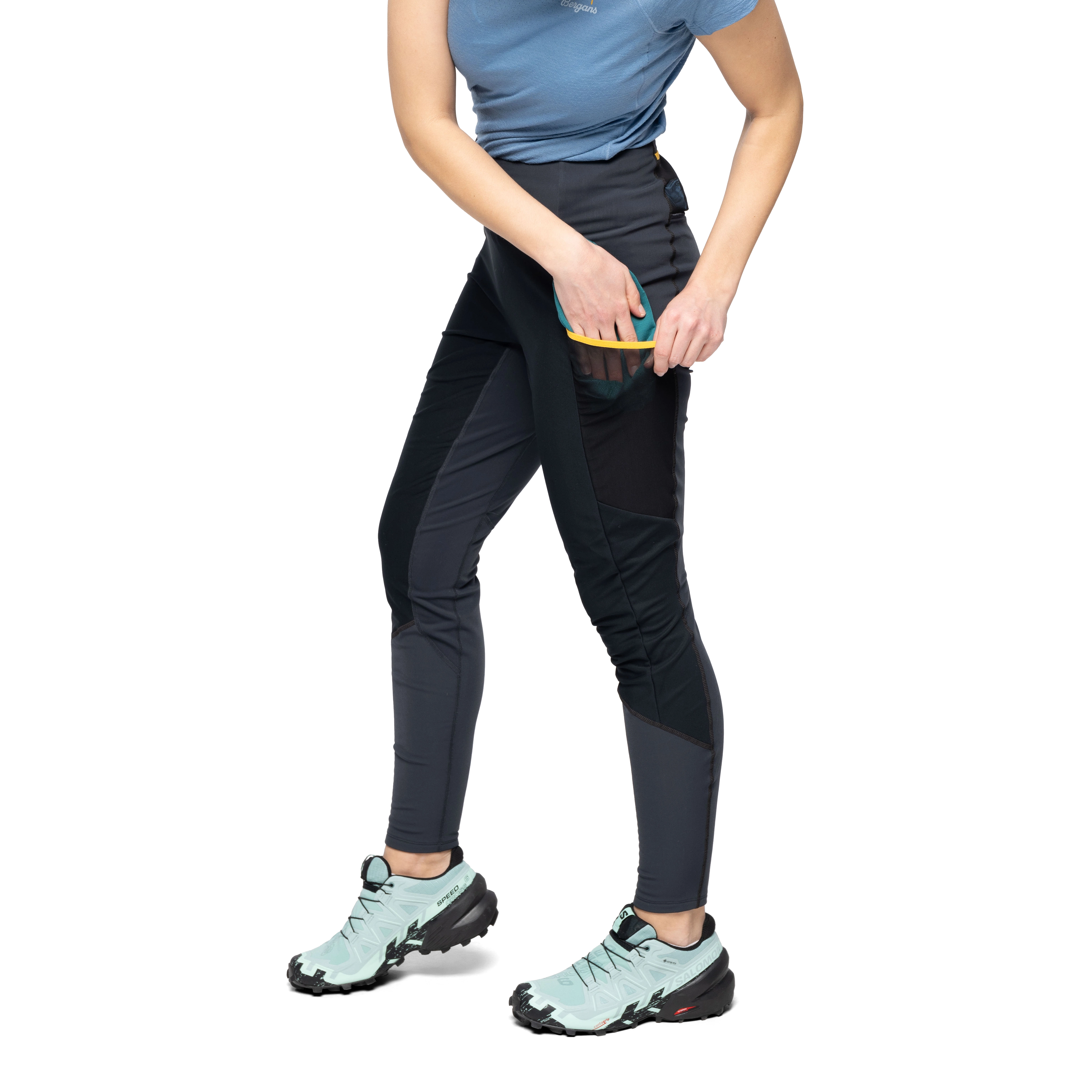 Y LightLine Fast Winter Tights Women Dark Shadow Grey / Black