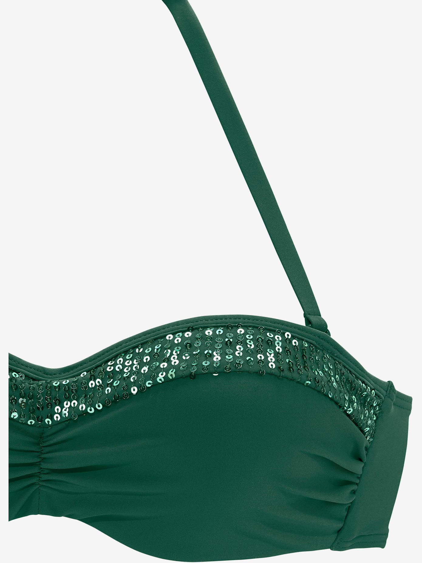Maillot de bain bandeau à armatures aspect brillant grâce aux empiècements pailletés