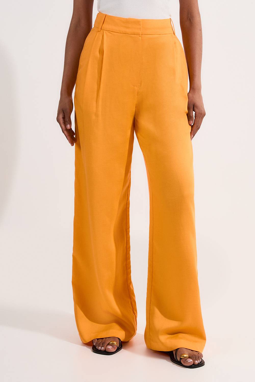 KarenMillen Pantalon large sur mesure en lin premium