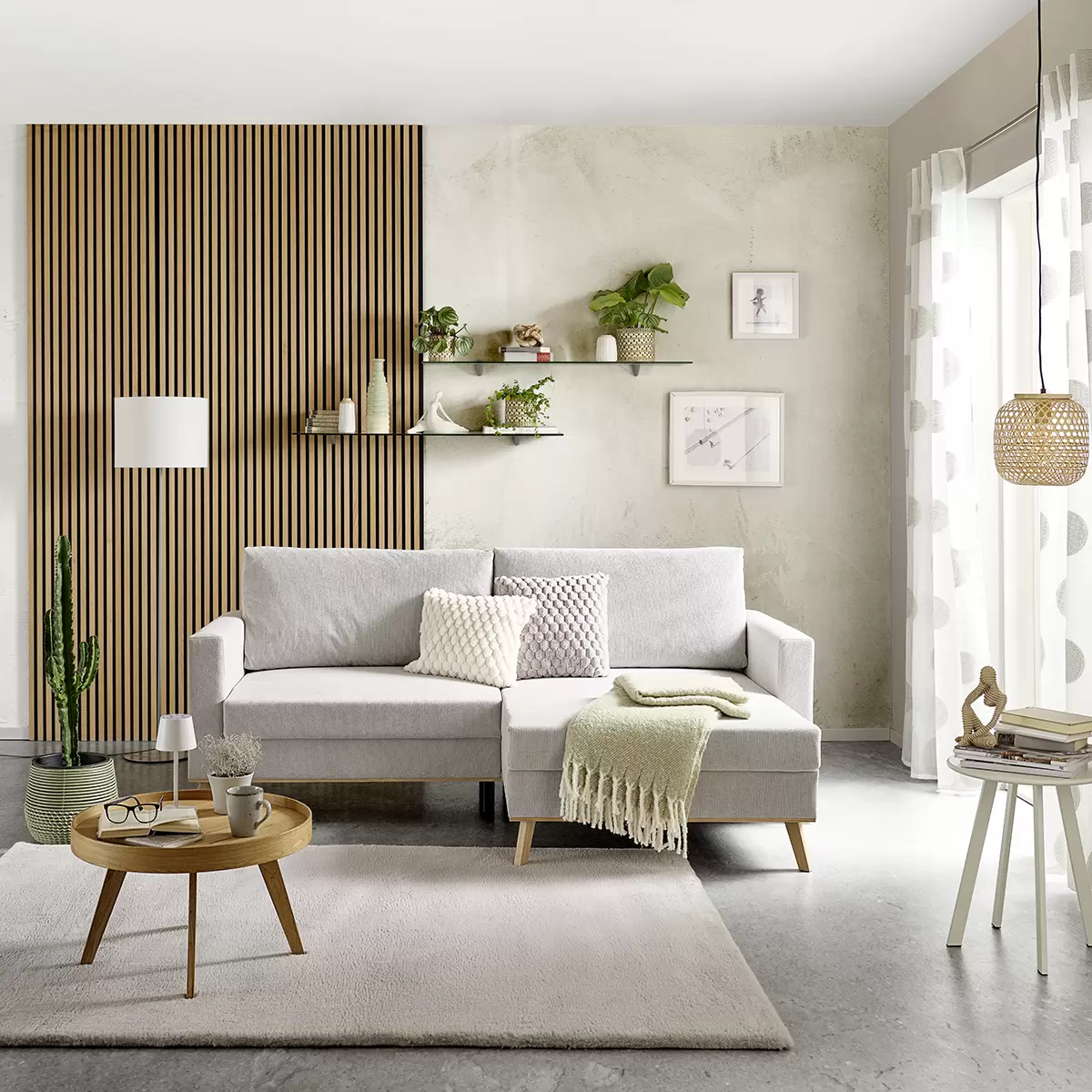 Ecksofa Carini 125x143 Hellgrau