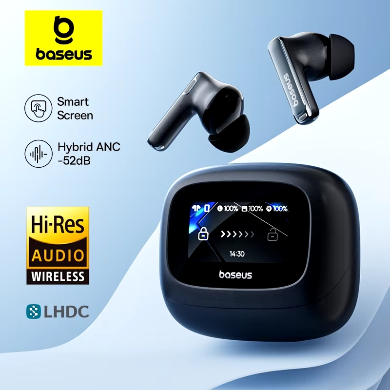 Bowie M2s Ultra ANC In-Ear Bluetooth 5.3 Kopfhörer TWS Headset HiRes inkl. Ladecase mit eingebautem Display (A00074101123-00) - Cosmic Black