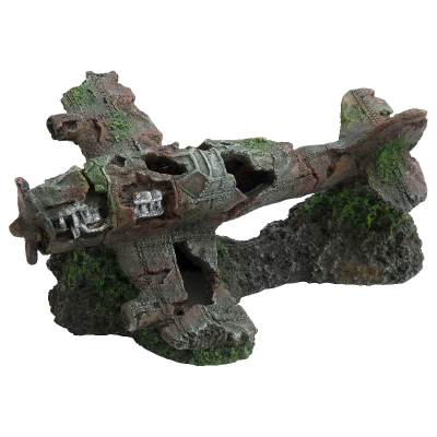 Deep Sea Aquariumdekoration Flugzeug Wrack 26.5x17.5x13cm