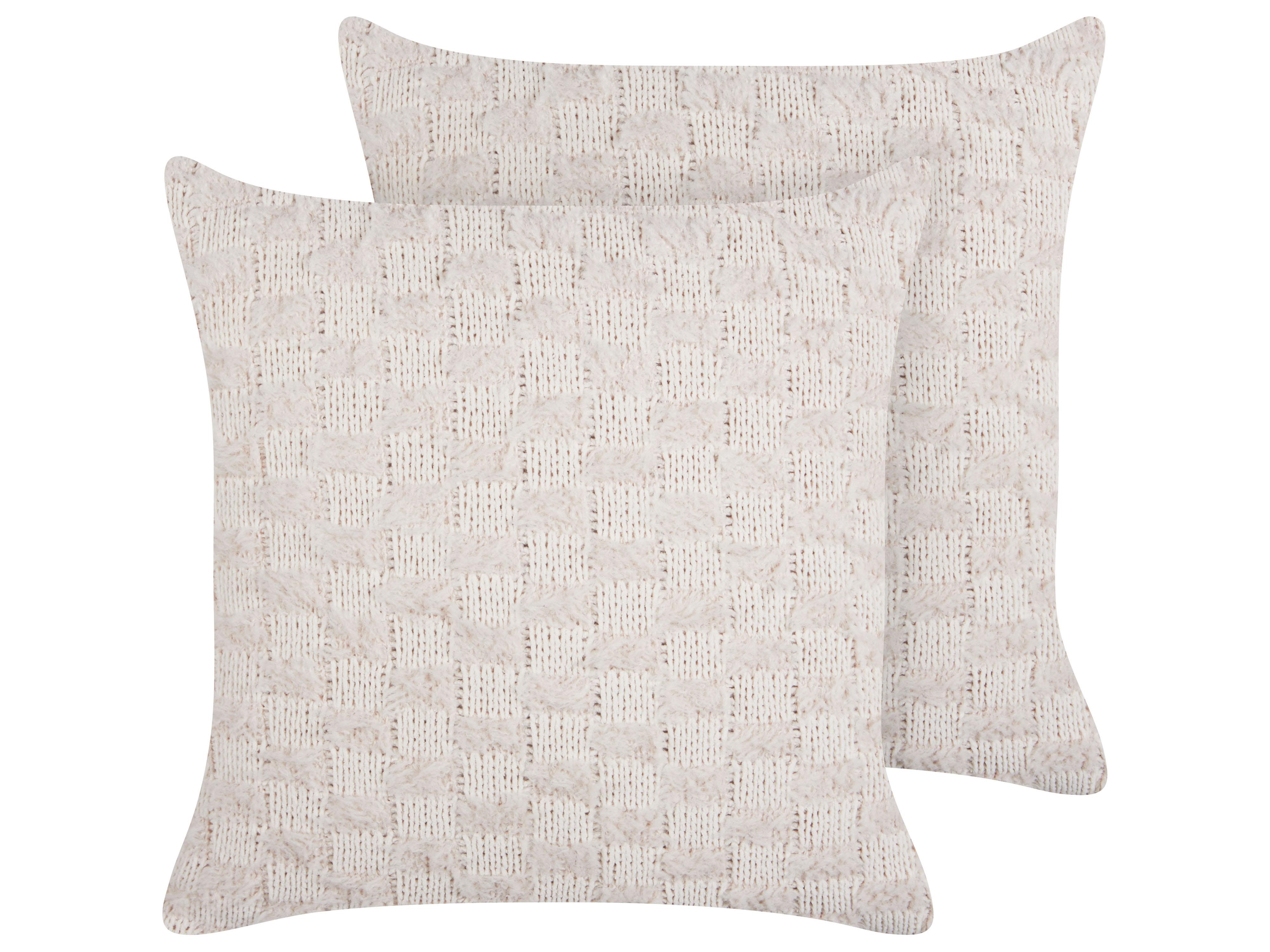 Set van 2 sierkussens BASALIM 45 x 45 cm Beige effen