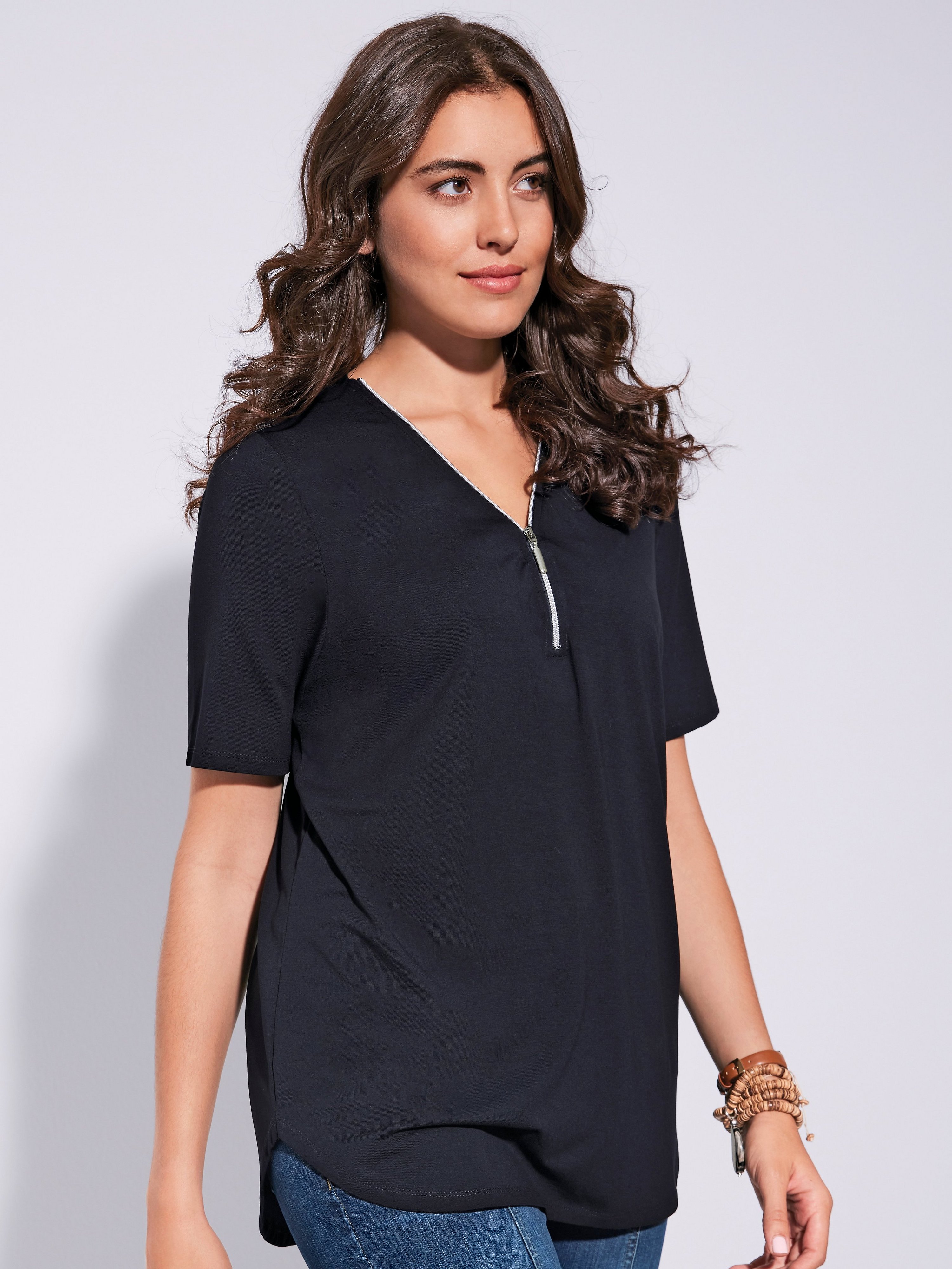 V-Shirt mit 1/2-Arm