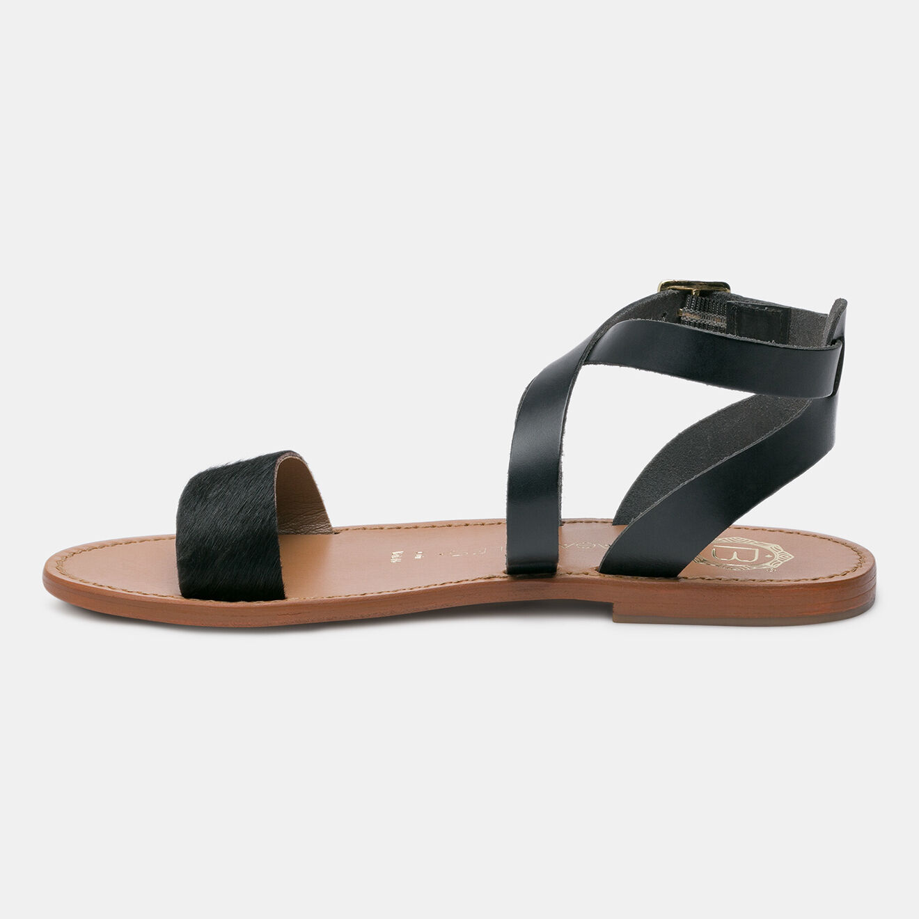 Les Bagatelles Sandales en Cuir Cortaderia noir/marron