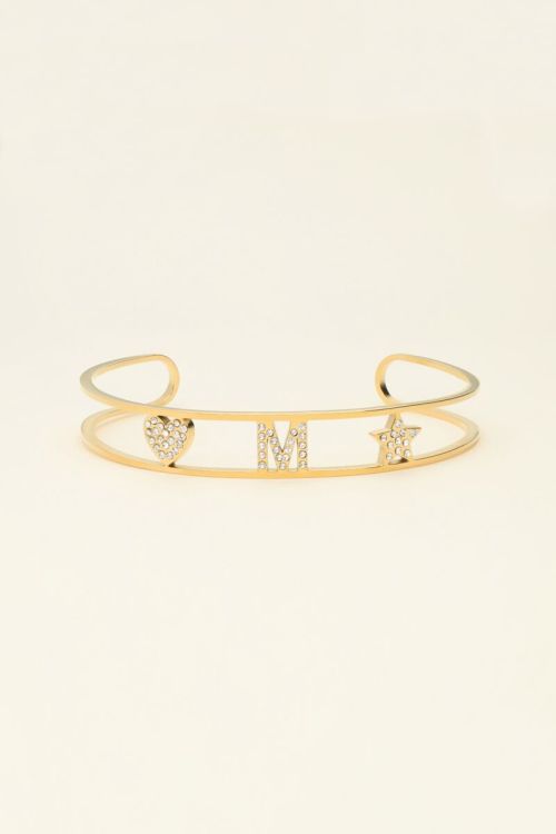 Open bangle met initial
