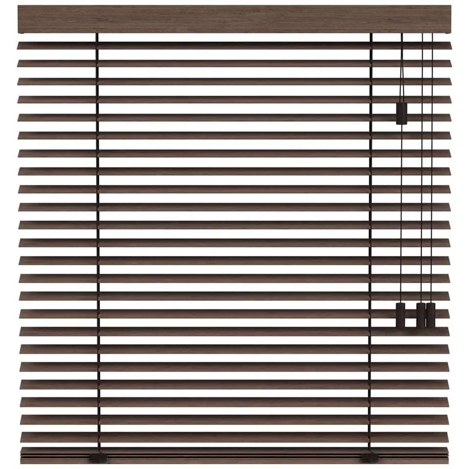 Fenstr houten jaloezie Oslo 50mm - donker bruin (30402)