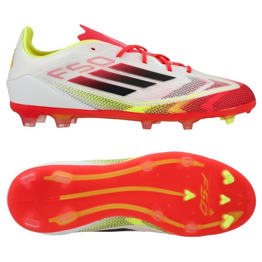 adidas F50 Elite FG Pure Victory - Blanc/Noir/Jaune Enfant