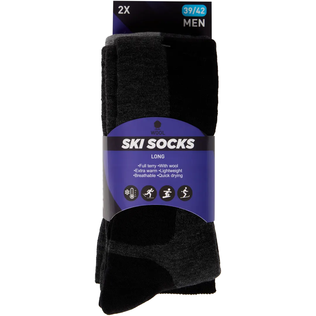 Skisokken Maten 39 - 46 | 2 paar | diverse kleuren