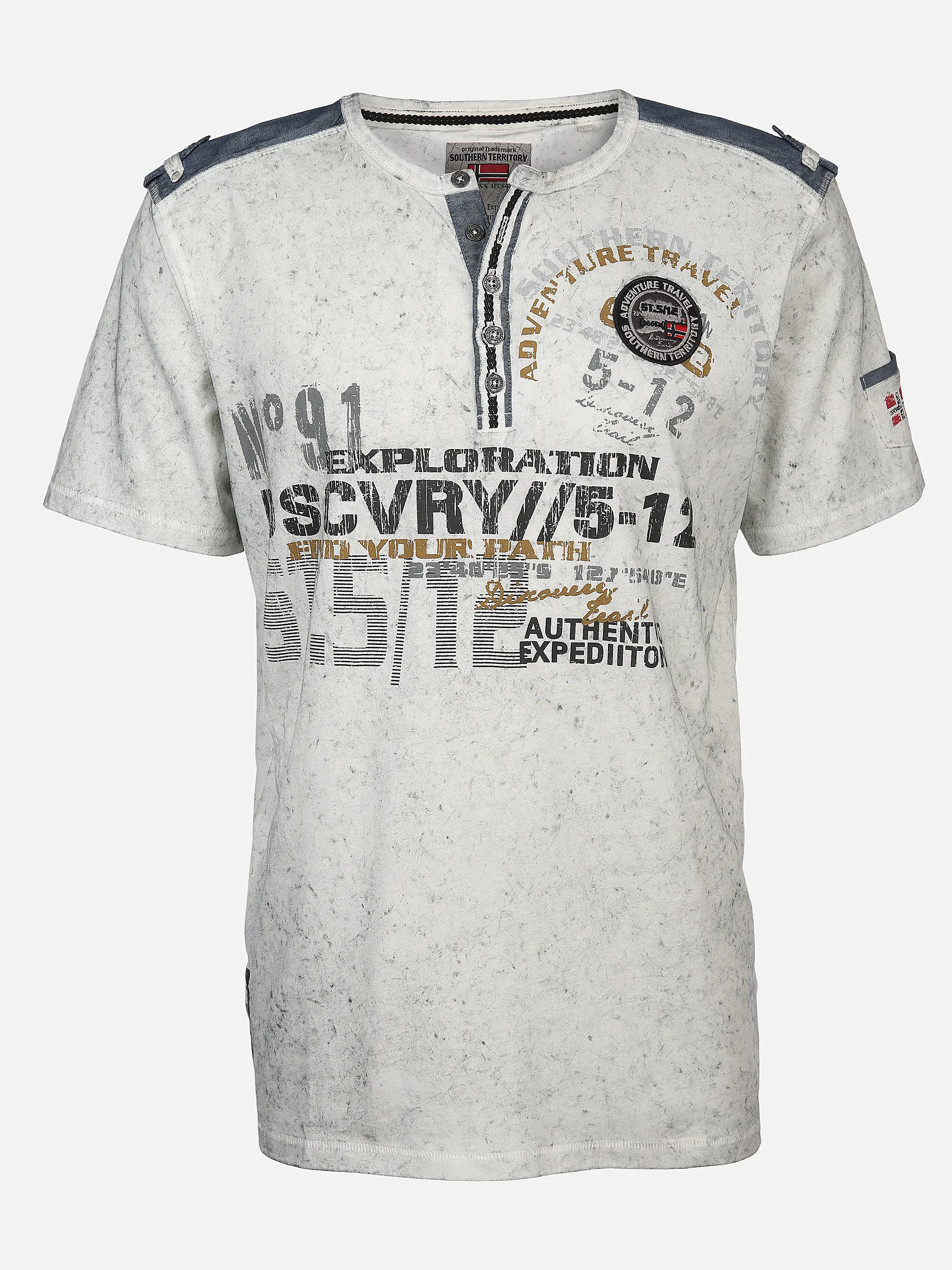 Herren Henleyshirt mit Frontprint