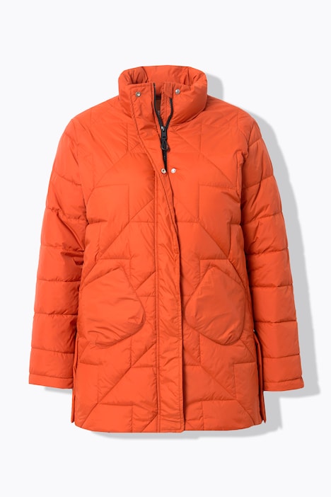 Steppjacke, Stehkragen, seitliche Druckknöpfe