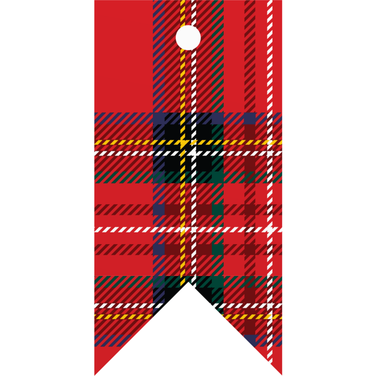 Hangtag, Tartan, 37x75mm, kraftpapier, rood