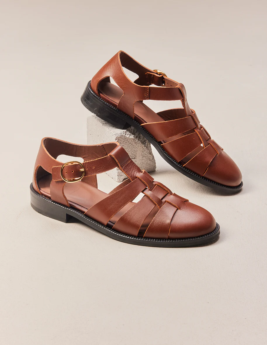 Sandales Inès - Cuir marron