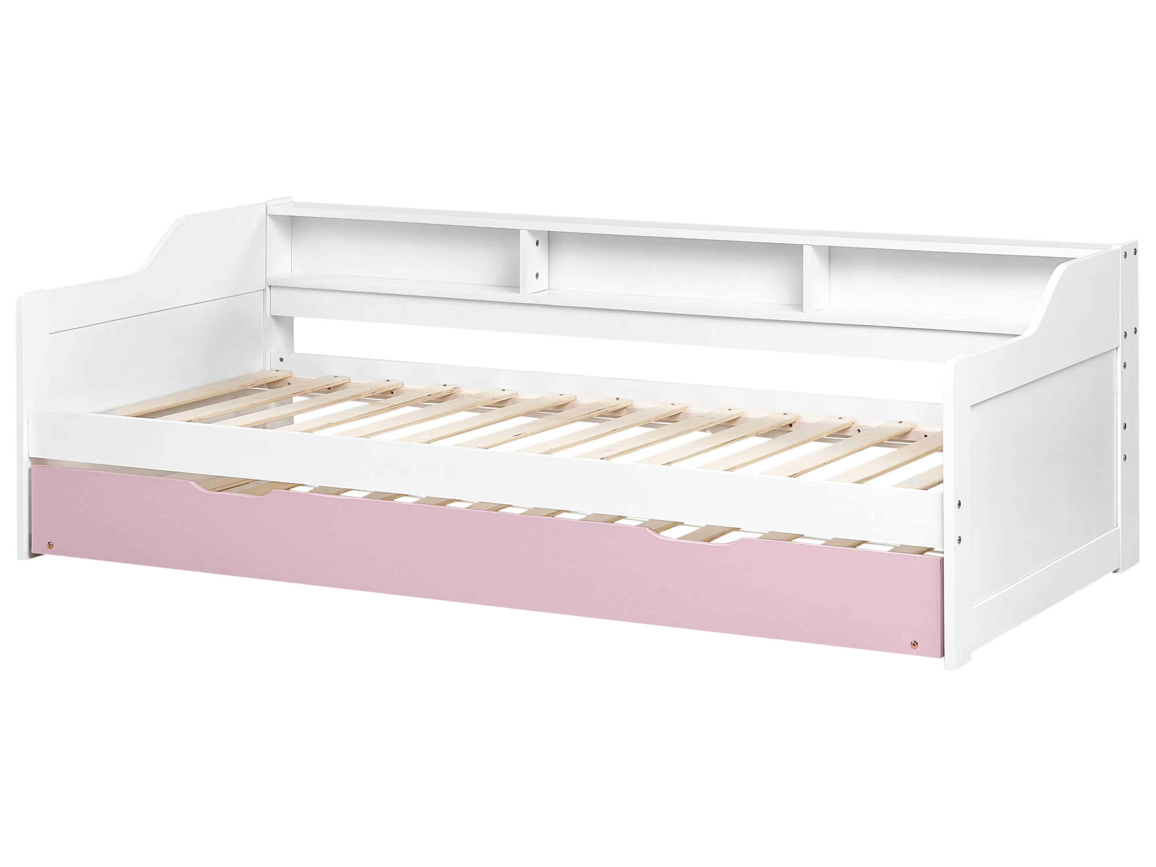 Onderschuifbed Dennenhout EDERN 90 x 200 cm Roze