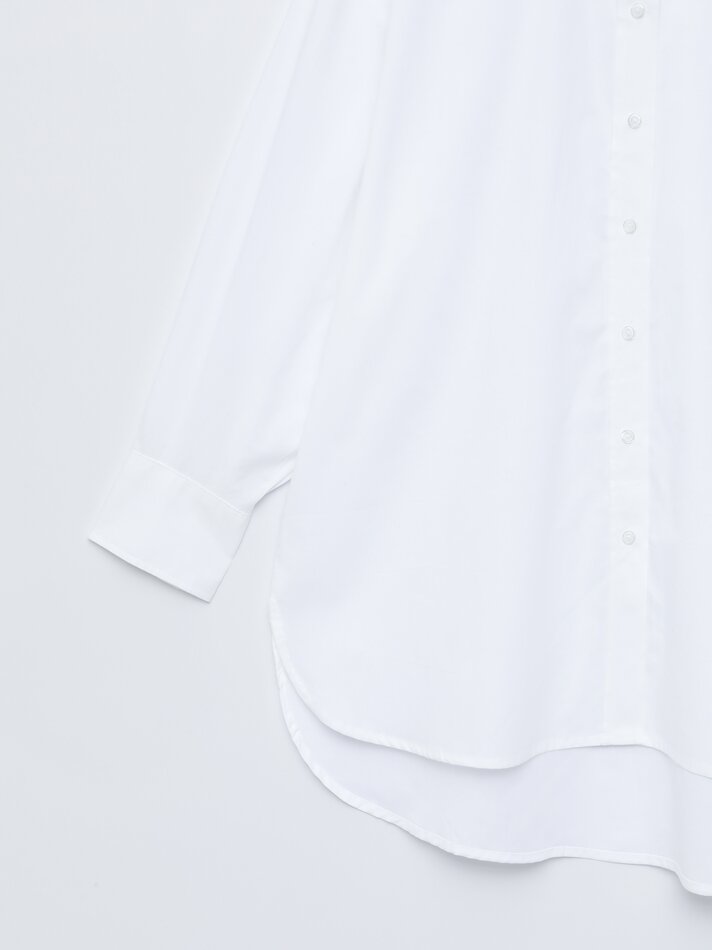 Camisa de manga comprida oversized - Branca