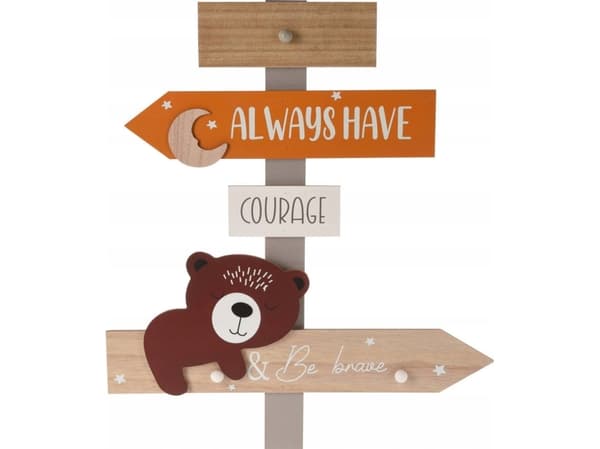 Home Styling Collection Zoo kleshenger for barn, 44 x 3,5 x 51,5 cm