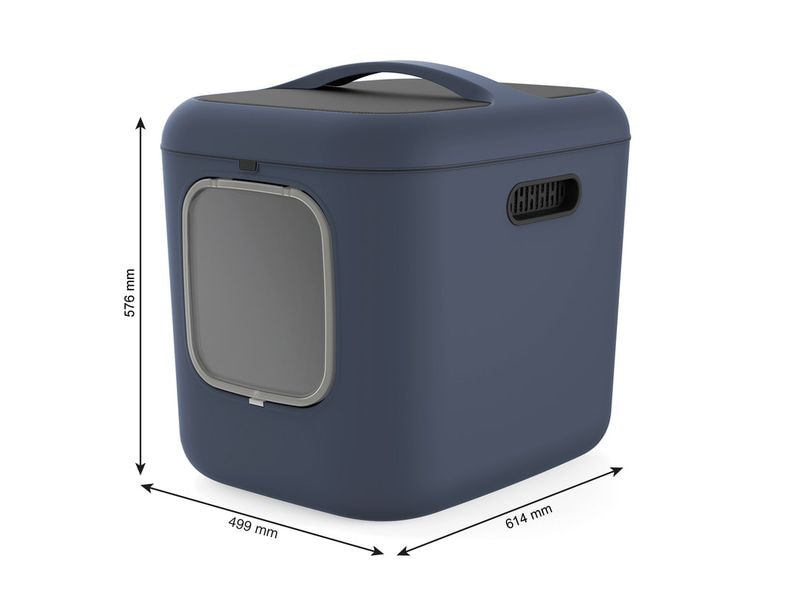 Rotho Katzentoilette Bea XL Navyblau Katzentoilette mit Deckel