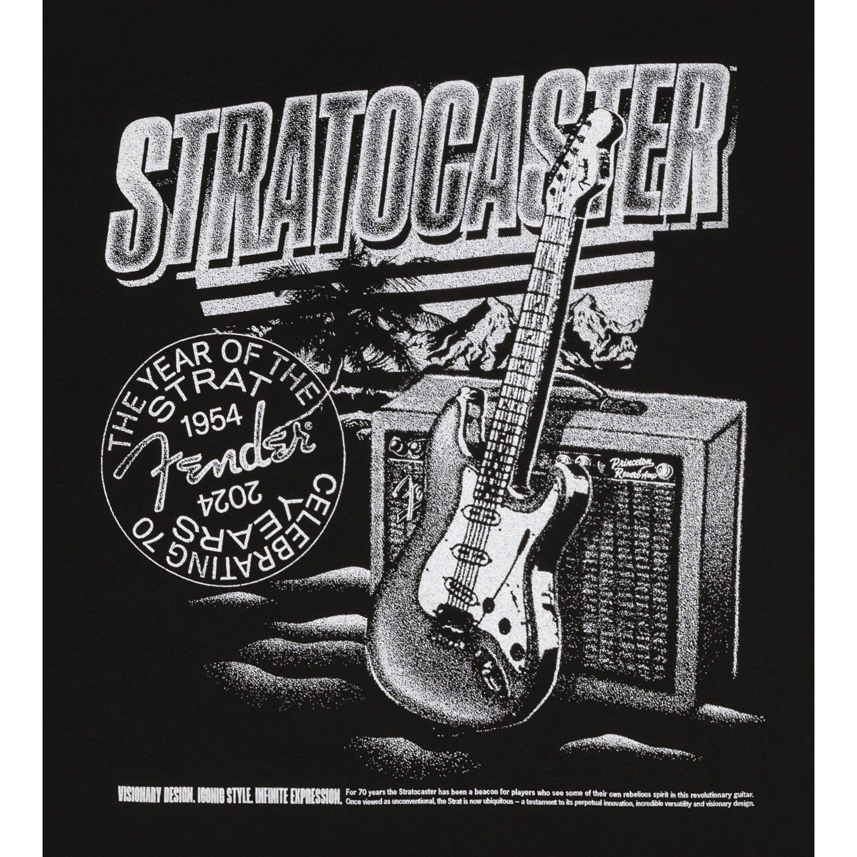 Fender Stratocaster™ 70th Anniversary Tee zwart S