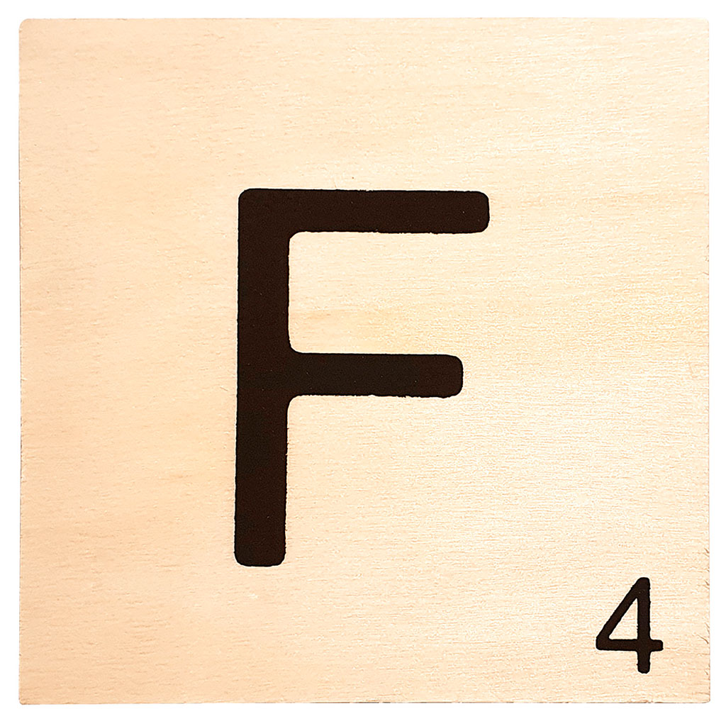 Lettre F bois à décorer 10x10cm