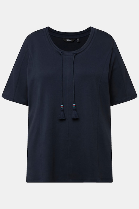 Sweatshirt, Stehkragen, Zierband, Halbarm, Modalmix