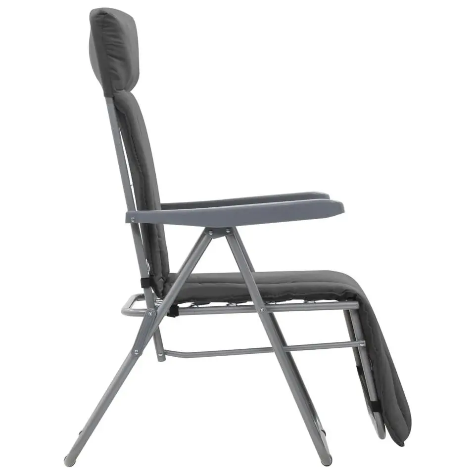 vidaXL - Tuin Stoel - Grijs - Stof - 2 stuks