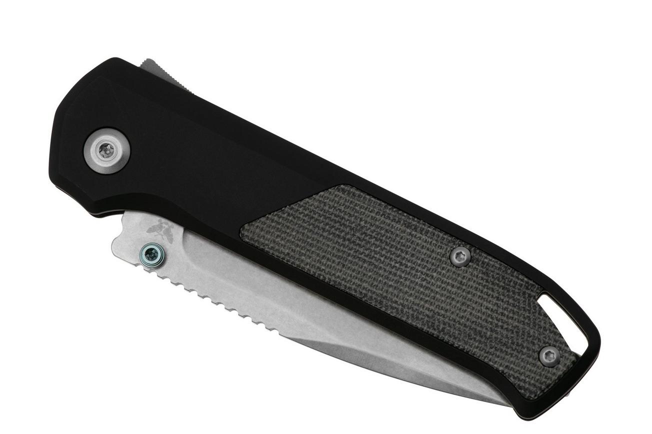 Flytanium Arcade Shark-Lock 1309 Stonewashed, Void Black Aluminum Micarta Inlay, zakmes