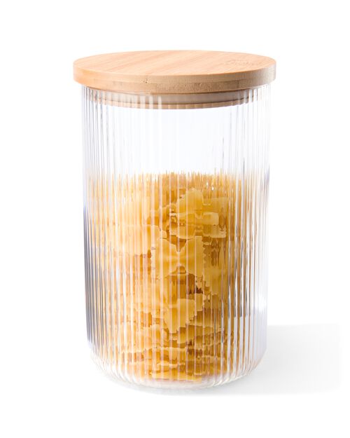 pot de conservation en verre 1.7L rayé